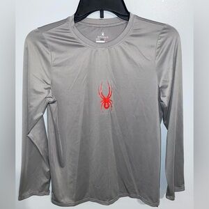 Spyder Gray Long Sleeve with Red Spider Logo